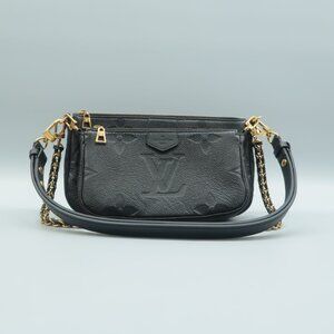 Louis Vuitton Multi Pochette Accessories Black W/P Monogram Leather Shoulder Bag